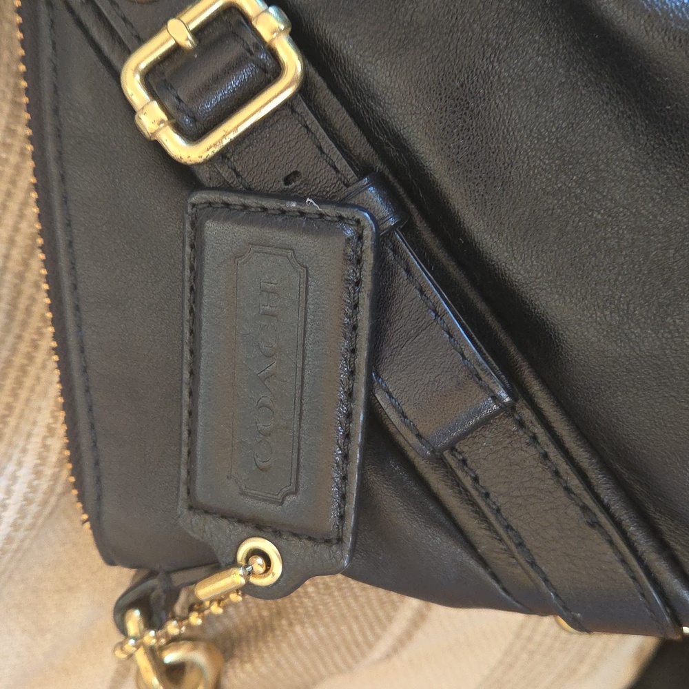 Coach Madison Sophia Black Leather Satchel Shoulder Bag with Gold Accents - Picture 3 of 6